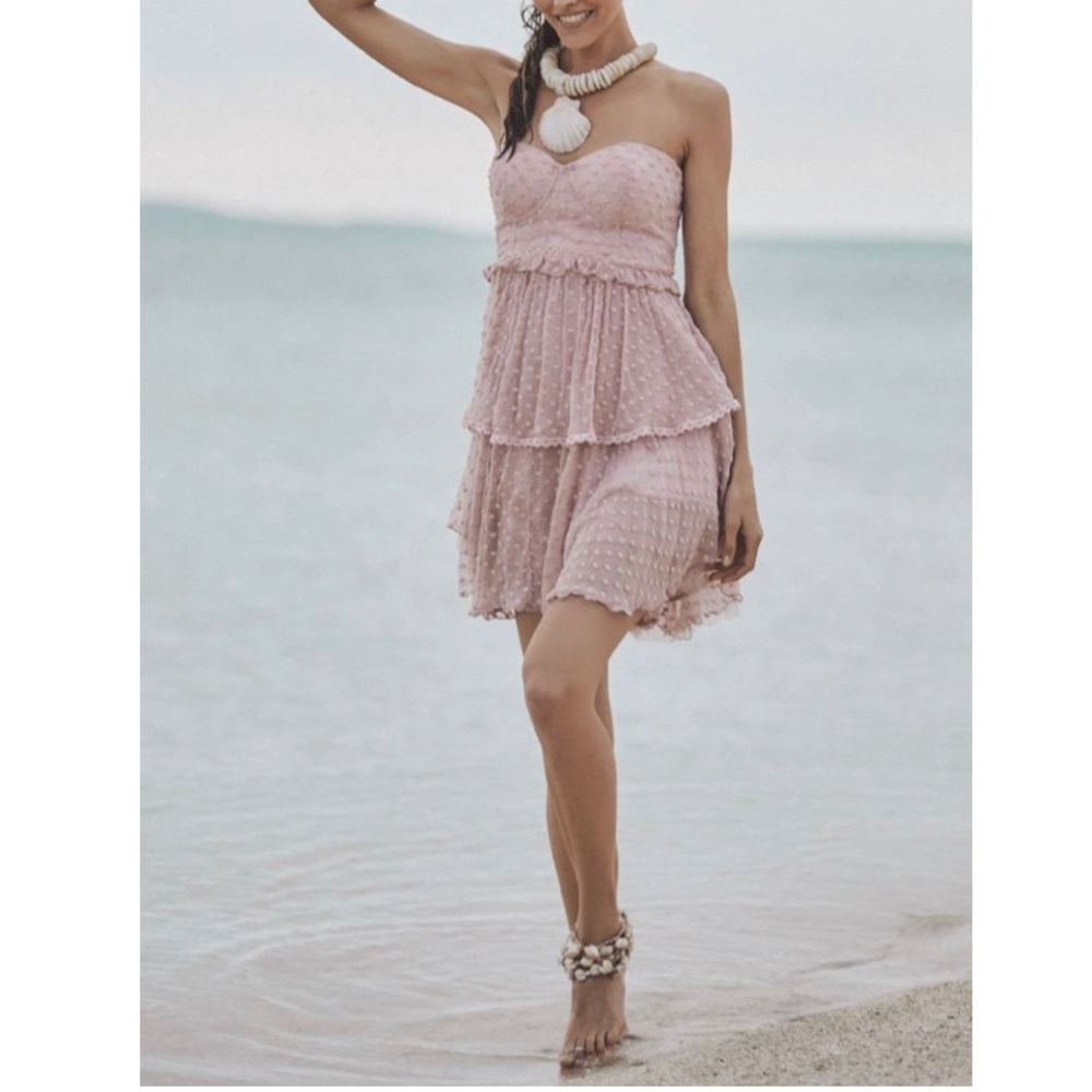 NWT Spell Mira Bustier RaRa Dress Rose - Picture 4 of 16
